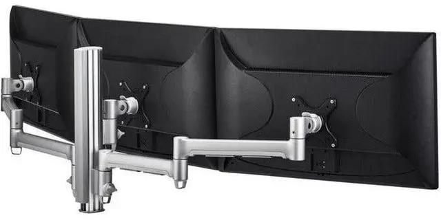 Alt view image 4 of 4 - Atdec Awm Triple Monitor Arm Desk Mount. Flat And Curved Up To 24In - Vesa 75 X 75 100 X 100