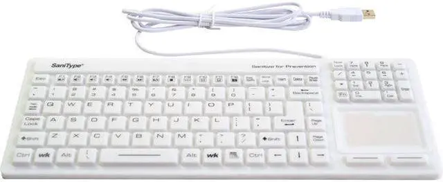 Alt view image 4 of 4 - Wetkeys Sanitype Touchpad Plus Hygienic Medical Keyboard (USB) (White)