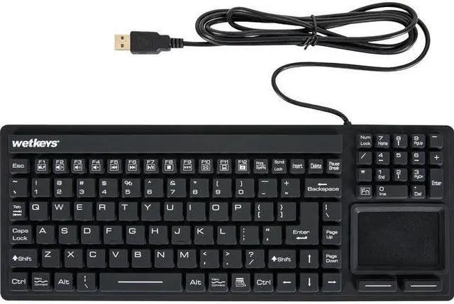 Alt view image 16 of 16 - WetKeys Professional Grade Waterproof Keyboard with Touchpad KBWKRC106T-BK Black USB Keyboard