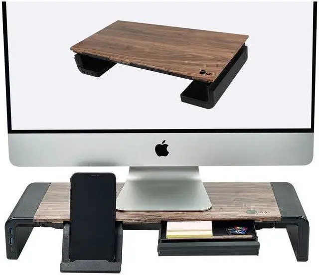 Alt view image 8 of 15 - SIIG Stylish Foldable Monitor Stand with USB Hub CEMT2Q12S1