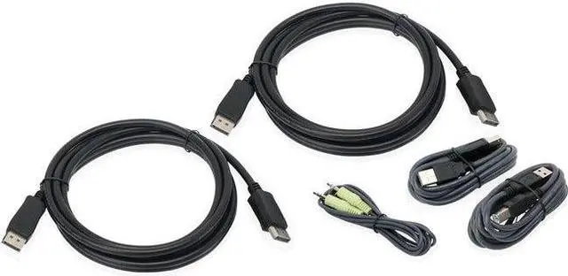 Alt view image 9 of 12 - IOGEAR G2L9203UTAA3 10 ft. Dual View DisplayPort, USB KVM Cable Kit with Audio (TAA)