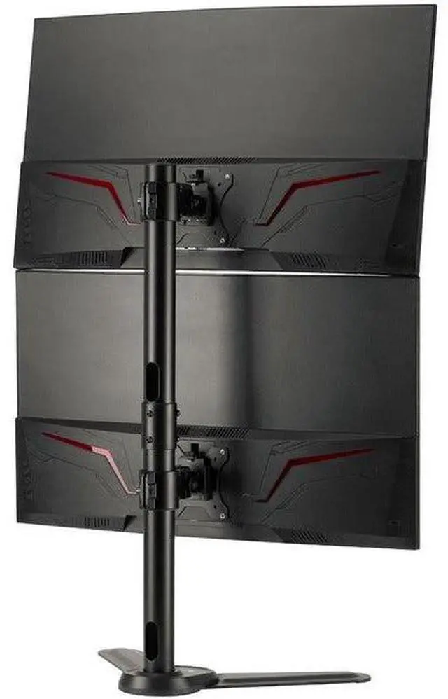 Alt view image 11 of 19 - Freestanding Adjusting Vertical Dual Monitor Steel Stand 17" to 32" - 75x75 100x100 VESA
