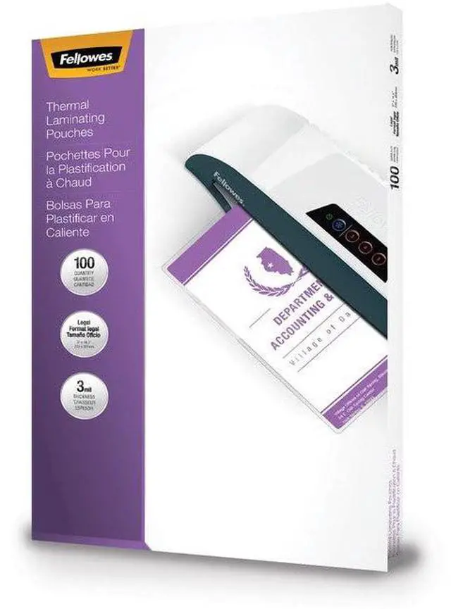 Alt view image 17 of 20 - Fellowes Inc Laminating Pouches 3mil Lgl 100/PK Clear 52455