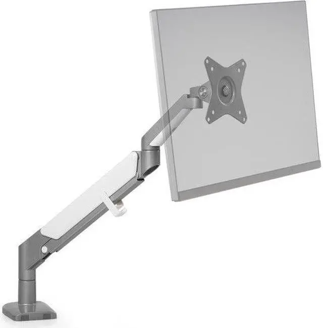 Alt view image 3 of 7 - ergotech align-1 monitor arm, ergonomic and adjustable single monitor arm with c-clamp desk mount, vesa compatible, silver