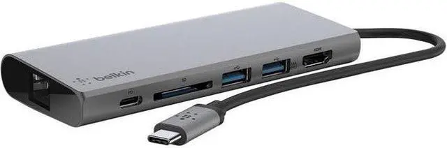Alt view image 19 of 20 - BELKIN COMPONENTS F4U092BTSGY USB-C MULTIMEDIA HUB+ POWER,SPACE GRAY