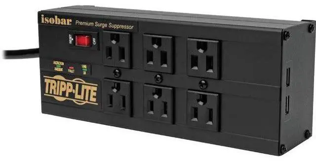 Alt view image 12 of 16 - TRIPP LITE IBAR6ULTRAUSBB 10.0 Feet 6 Outlets 3840 Joules Surge Protector