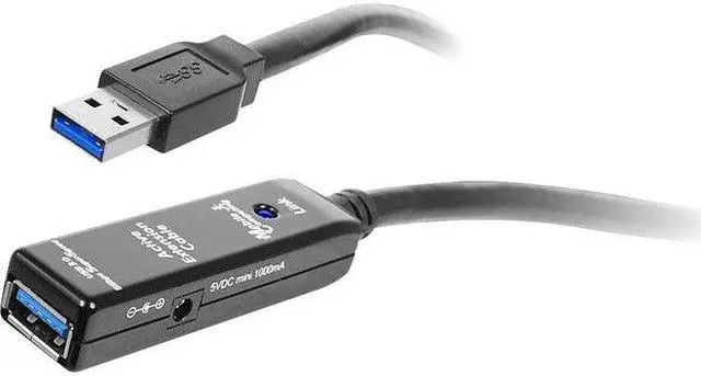 Alt view image 4 of 13 - SIIG JU-CB0811-S1 Black USB 3.0 Active Repeater Cable w/ Power adapter