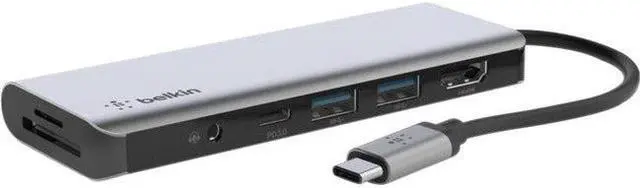 Alt view image 5 of 14 - Belkin CONNECT USB-C 7-in-1 Multiport Hub Adapter PVC003btSGY