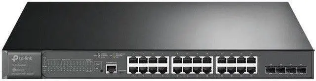 Alt view image 9 of 20 - TP-Link JetStream 28-Port Gigabit L2 Managed Switch with 24-Port PoE+ - 24 Ports - Manageable - 2 Layer Supported - Modular - 4 SFP Slots - 463.80 W Power Consumption - 384 W PoE Budget - Optical Fibe