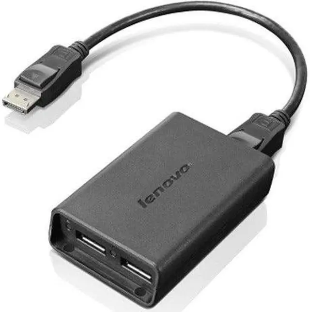 Alt view image 9 of 11 - Lenovo 0B47092 Displayport to Dual-Displayport Adapter
