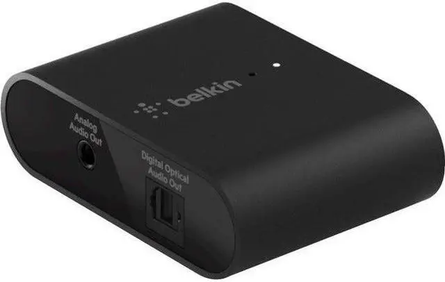 Alt view image 12 of 13 - belkinsoundformconnectairplay2 audio adapter receiverfor wireless streamingwithoptical and 3.5mmspeaker inputs for iphone, ipad, macmini, macbook pro andotherairplayenabled devices