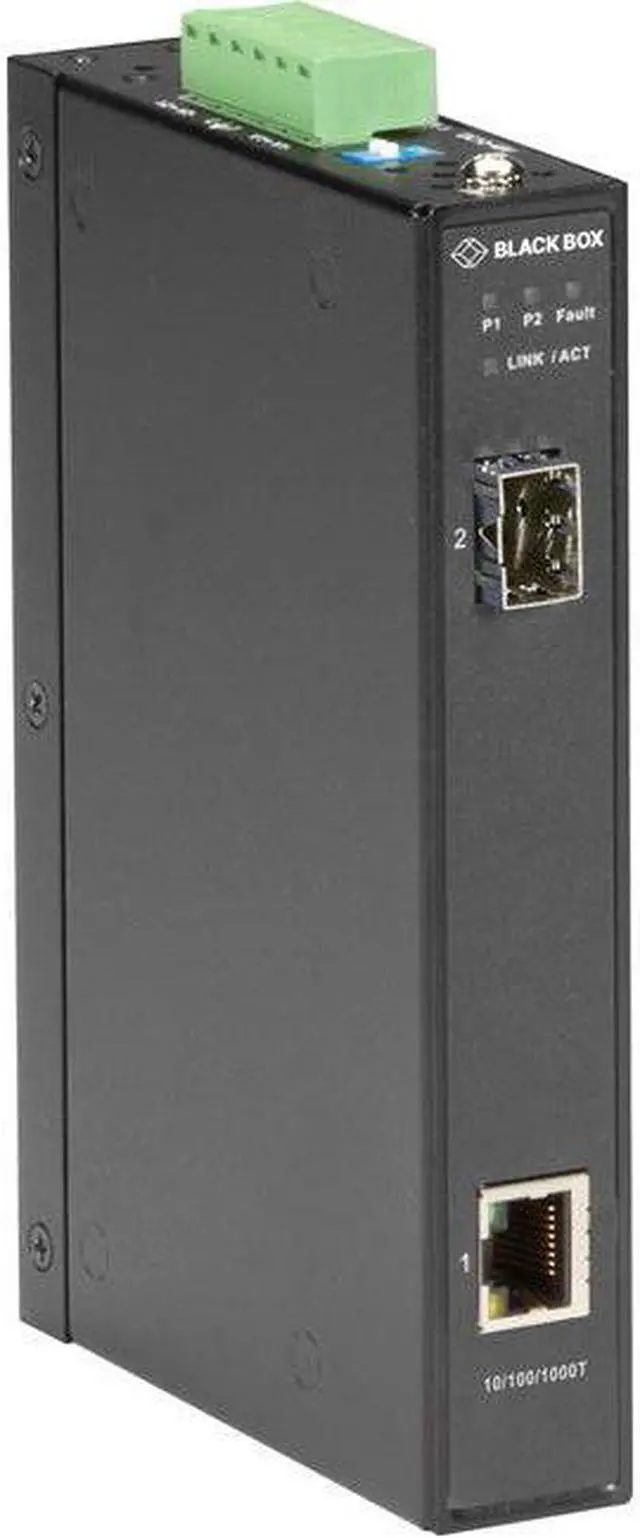 Alt view image 2 of 5 - black box lgc280 series gigabit industrial media converter sfp - 1 x network (rj-45) - gigabit ethernet - 10/100/1000base-t, 1000base-x - 1 x expansion slots - sfp (mini-gbic) - 1 x sfp slots - rail-m
