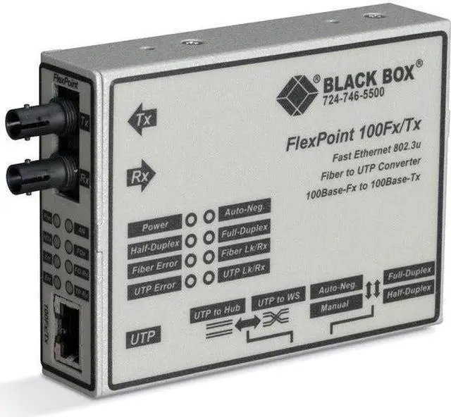 Main image of Black Box FlexPoint 100BASE-TX to 100BASE-FX Media Converter