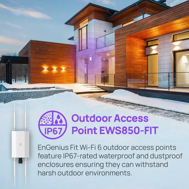 Alt view image 5 of 10 - EnGenius Fit EWS850-FIT Dual Band WiFi6 Wireless Access Point Outdoor EWS850FIT