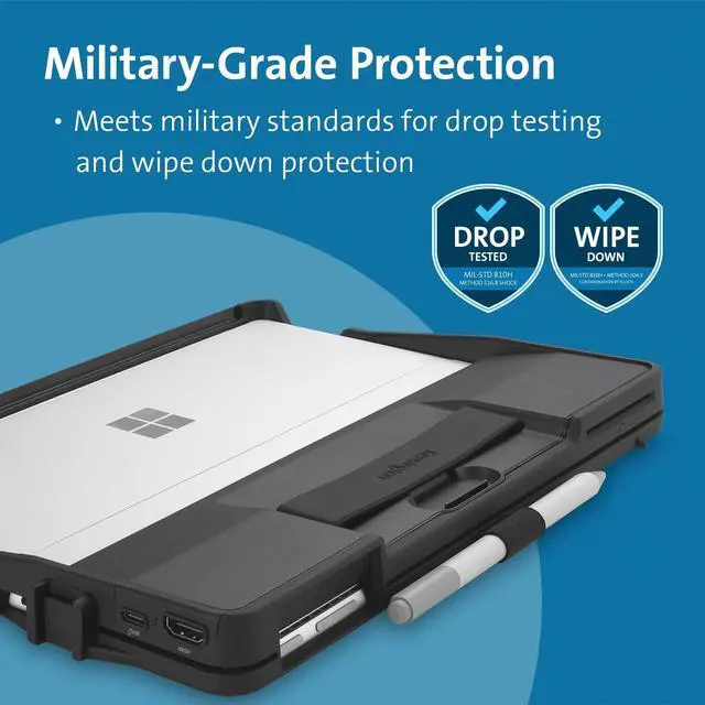 Alt view image 9 of 12 - Kensington BlackBelt Rugged Carrying Case Microsoft Surface Pro 9 Tablet, Stylus - Drop Resistant - Hand Strap