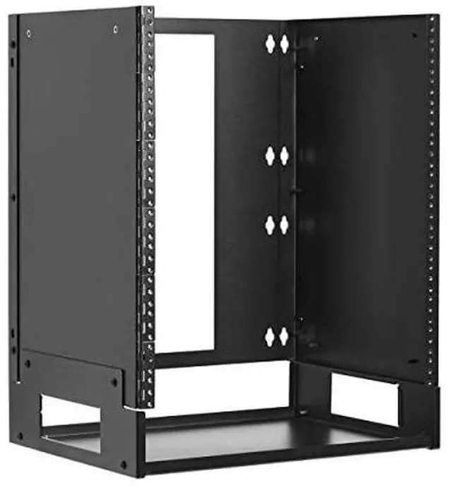 Alt view image 2 of 11 - Tripp Lite 4U Wall Mount Bracket Rack Enclosure for Small Switches and Patch Panels, 14.75 inches Deep, Hinged Door for Equipment Access, 5-Year Warranty (SRWO4UBRKTSHELF)