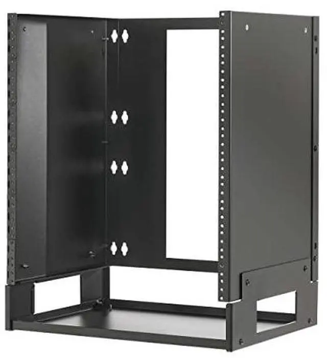 Alt view image 4 of 11 - Tripp Lite 4U Wall Mount Bracket Rack Enclosure for Small Switches and Patch Panels, 14.75 inches Deep, Hinged Door for Equipment Access, 5-Year Warranty (SRWO4UBRKTSHELF)