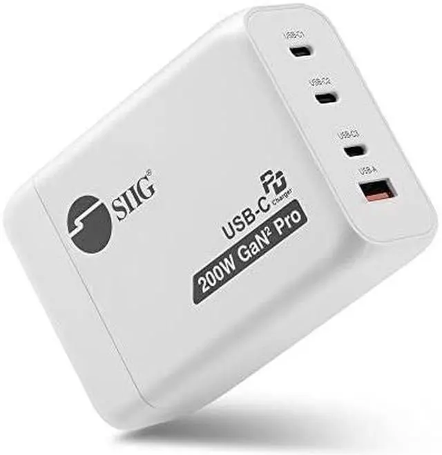 Alt view image 11 of 17 - SIIG 200W GaN PD Combo Charger 3C1A ACPW1V11S1