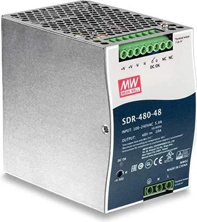 Alt view image 8 of 13 - TRENDnet 480W, 48V DC, 10A AC to DC DIN-Rail Power Supply with PFC Function, TI-S48048