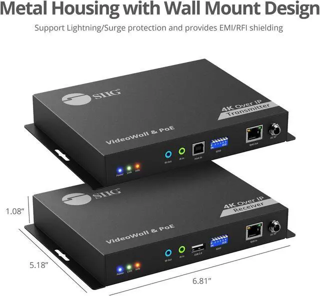 Alt view image 13 of 14 - SIIG 4K60Hz 18Gbps HDMI over IP Matrix Kit CEH28A11S1