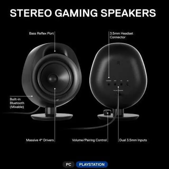 Alt view image 4 of 10 - SteelSeries New Arena Gaming Speakers