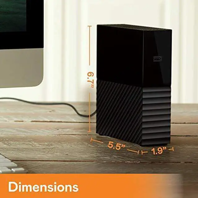 Alt view image 10 of 20 - WD My Book WDBBGB0060HBK - Hard drive - encrypted - 6 TB - external (desktop) - USB 3.0 - 256-bit AES - black