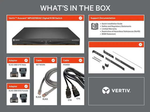 Alt view image 11 of 11 - Vertiv Avocent MergePoint Unity 16-Port KVM Switch MPU2016DAC400