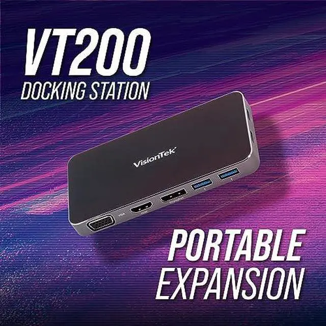 Alt view image 16 of 20 - VisionTek VT400 Dual Display USB-C Docking Station with Power Passthrough 901469