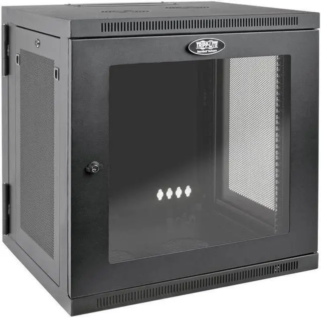 Alt view image 17 of 17 - Tripp Lite 9U Wall Mount Rack Enclosure Server Cabinet Low Profile Deep