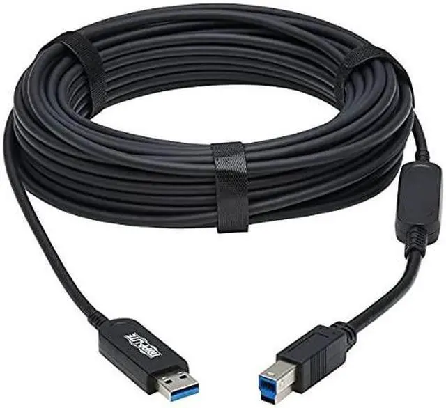 Alt view image 2 of 9 - Tripp Lite USB-A to USB-B Fiber Active Optical Cable AOC USB 3.2 Gen 1 15M (U328F-15M)
