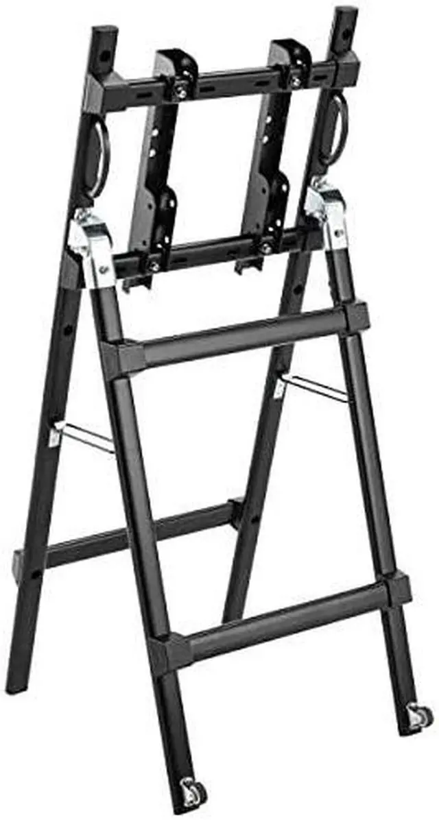 Alt view image 10 of 12 - Portable TV Monitor Stand 32-55in Casters Portrait or Landscape