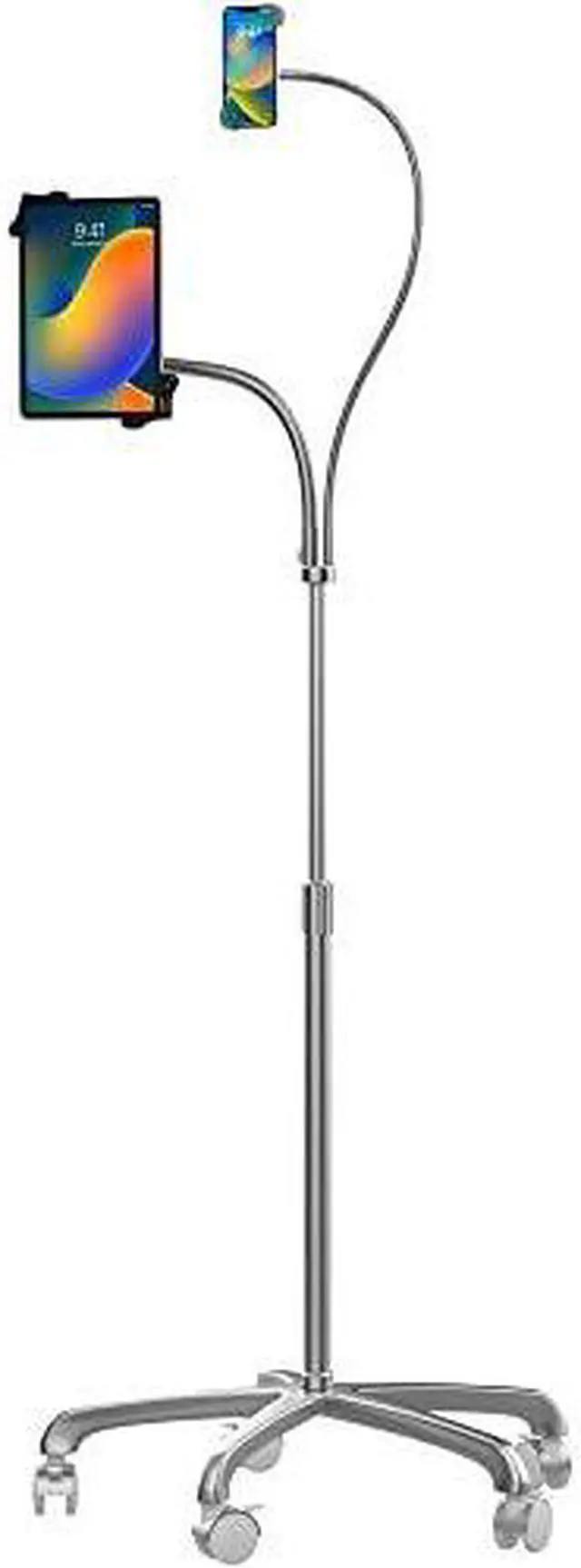 Alt view image 5 of 10 - CTA Digital Compact Mobile Floor Stand with Universal Security Enclosure Black