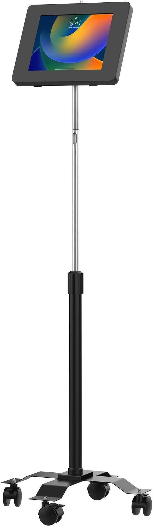 Alt view image 4 of 10 - CTA Digital Compact Mobile Floor Stand with Universal Security Enclosure Black