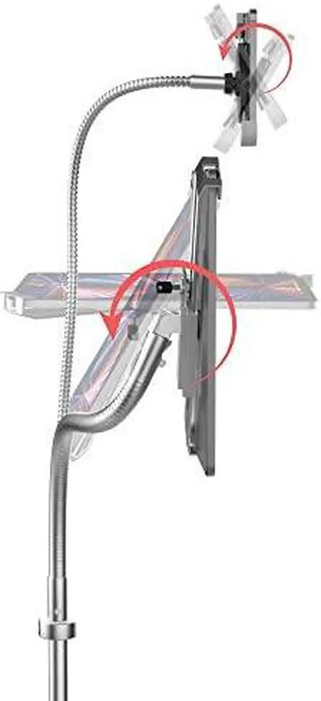Alt view image 10 of 10 - CTA Digital Compact Mobile Floor Stand with Universal Security Enclosure Black
