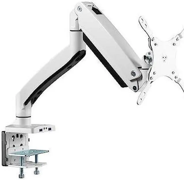 Alt view image 11 of 17 - Siig Mounting Arm For Flat Panel Display Curved Screen Display Monitor - White