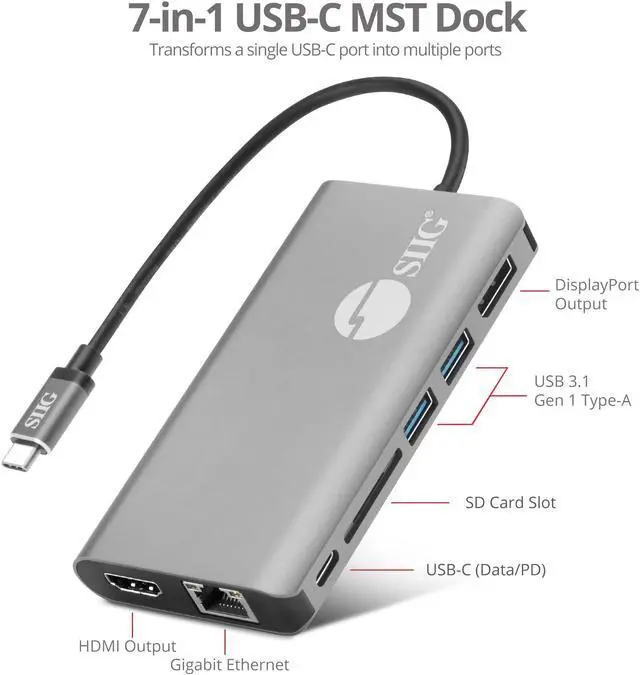Alt view image 19 of 20 - USB-C MST VIDEO WITH HUB LAN &