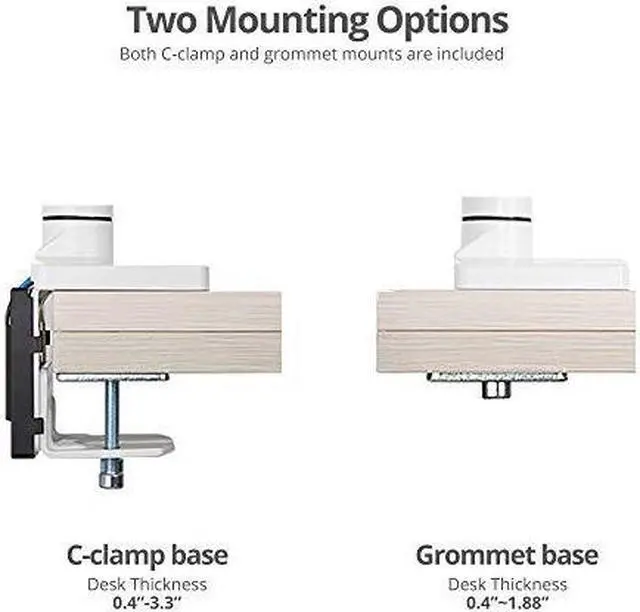 Alt view image 16 of 17 - Siig Mounting Arm For Flat Panel Display Curved Screen Display Monitor - White