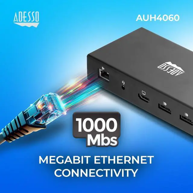 Alt view image 17 of 18 - Adesso 12-in-1 USB-C Multi-Port TAA Compliant Docking Station Black AUH4060