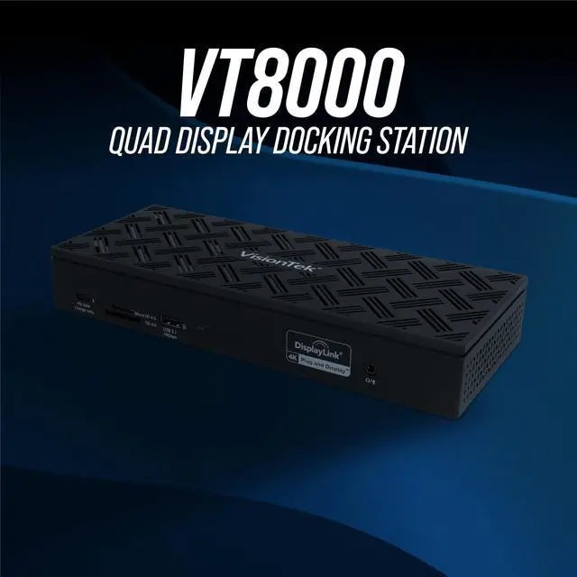 Alt view image 15 of 20 - VisionTek VT8000 Quad Display 4k USB 3.0 & USB-C Docking Station with 100W Power Delivery - for Notebook - 100 W - USB Type C - 4 Displays Supported - 4K - 4096 x 2160 - 4 x USB 3.0 - USB Type-C ...