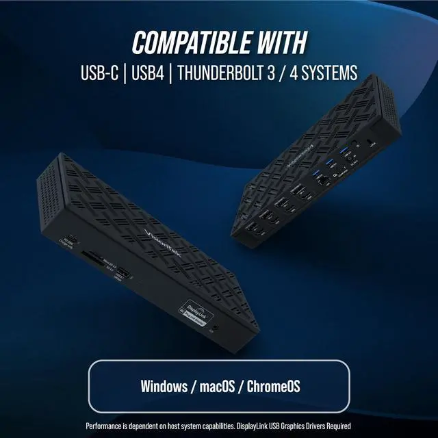 Alt view image 17 of 20 - VisionTek VT8000 Quad Display 4k USB 3.0 & USB-C Docking Station with 100W Power Delivery - for Notebook - 100 W - USB Type C - 4 Displays Supported - 4K - 4096 x 2160 - 4 x USB 3.0 - USB Type-C ...