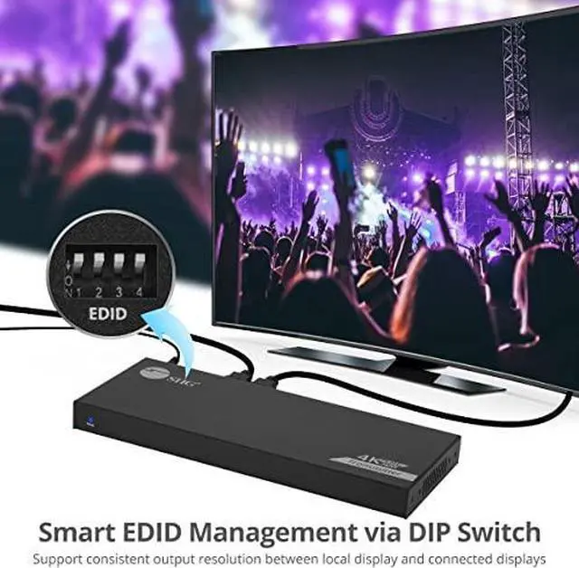 Alt view image 19 of 20 - SIIG 1x2 HDMI Splitter Over Cat6 Extender w/ Loopout IR ARC & RS-232 CEH27911S1