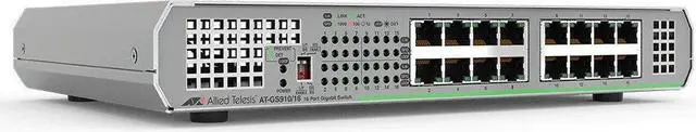 Alt view image 11 of 12 - Allied Telesis - AT-GS910/16-10 - Allied Telesis 16-Port 10/100/1000T Unmanaged Switch with Internal PSU - 16 Ports - 2