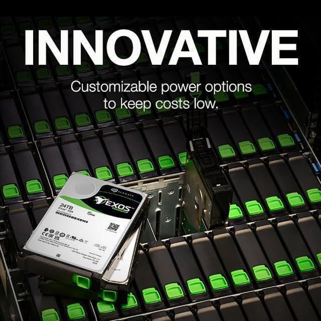 Alt view image 5 of 8 - Seagate Exos X24 ST24000NM007H 24 TB Hard Drive - 3.5" Internal - SAS (12Gb/s SAS) - Conventional Magnetic Recording (CMR) Method - Storage Array Device Supported - 7200rpm - 5 Year Warranty