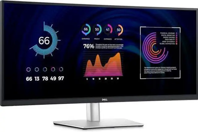 Alt view image 10 of 10 - Dell P3424WE 34.1" UW-QHD Curved Screen LED Monitor - 21:9 - 34" Class - In-plane Switching (IPS) Technology - Edge WLED Backlight - 3440 x 1440 - 1.07 Billion Colors - 300 Nit - 5 ms - 60 H