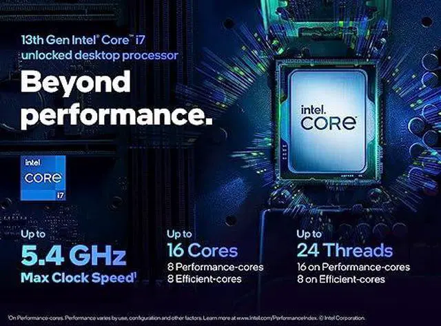 Alt view image 9 of 20 - Intel - Core i7-13700KF 13th Gen 6 cores 8 P-cores + 8 E-cores 30M Cache, 3.4...