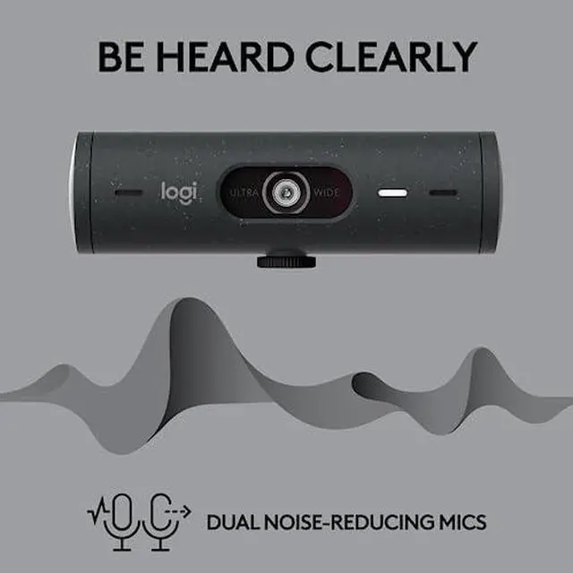 Alt view image 8 of 10 - Logitech BRIO 505 Webcam - 4 Megapixel - 60 fps - Graphite - USB Type C - 1920 x 1080 Video - Auto-focus - 4x Digital Zoom - Microphone - Notebook, Display Screen, Monitor