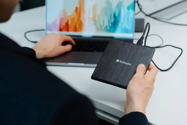 Alt view image 10 of 20 - Verbatim External Slimline Blu-Ray RW Drive - 43890 - Black