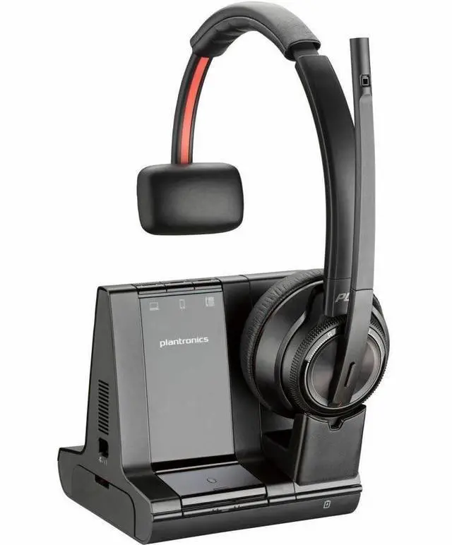 Alt view image 11 of 16 - Poly Savi 8200 Office 8210 Headset - Mono - Wireless - Bluetooth/DECT 6.0 - 449.5 ft - 32 Ohm - 20 Hz - 20 kHz - Over-the-head - Monaural - Ear-cup - Noise Cancelling Microphone