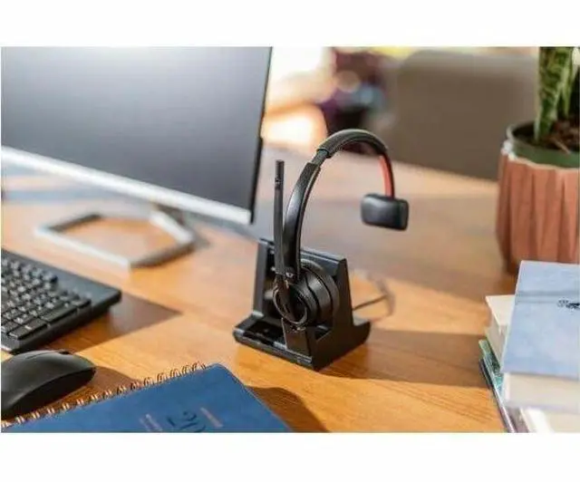 Alt view image 12 of 16 - Poly Savi 8200 Office 8210 Headset - Mono - Wireless - Bluetooth/DECT 6.0 - 449.5 ft - 32 Ohm - 20 Hz - 20 kHz - Over-the-head - Monaural - Ear-cup - Noise Cancelling Microphone