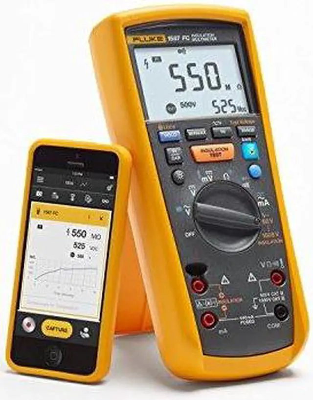 Alt view image 12 of 16 - Fluke - Fluke-1587-fc - Flu1587fc Meter Probe 2x Test Teads 2x Aligator Clips Quick Start Guide Manual Cd Registration Card Clamp Instruction Sheet Mini Thermometer Instruction Sheet Manual Suppliment